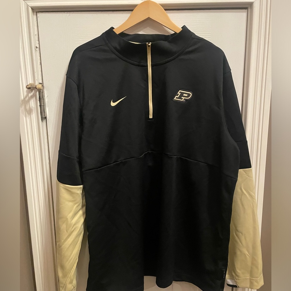 Black and Gold Purdue Quarter-Zip Dri-Fit